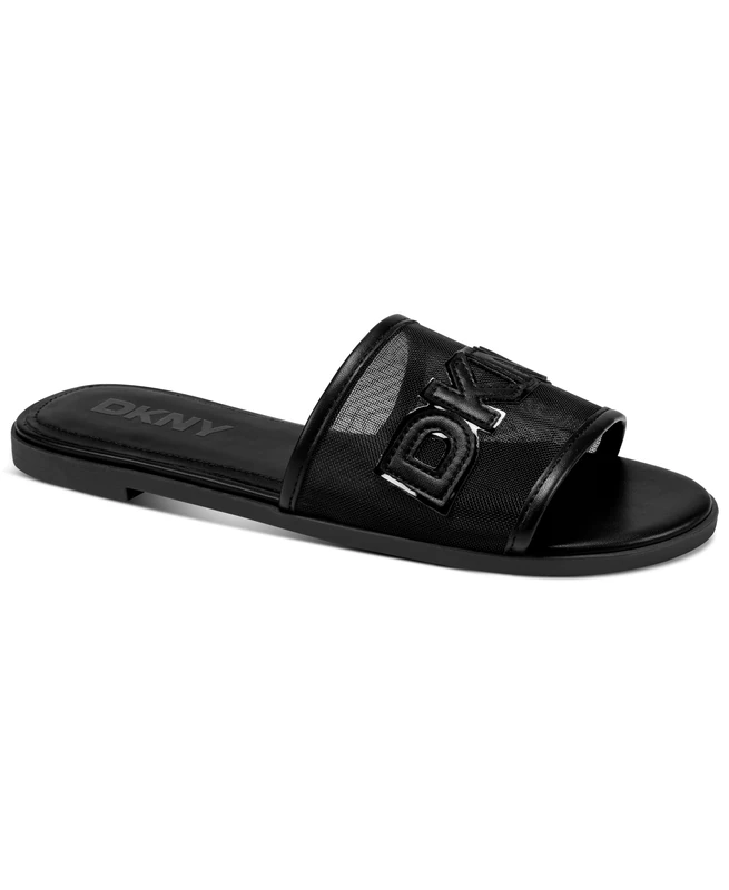 DKNY Women's Wren-Flat Slide 5mm Slide Sandals, Black, 35 EU