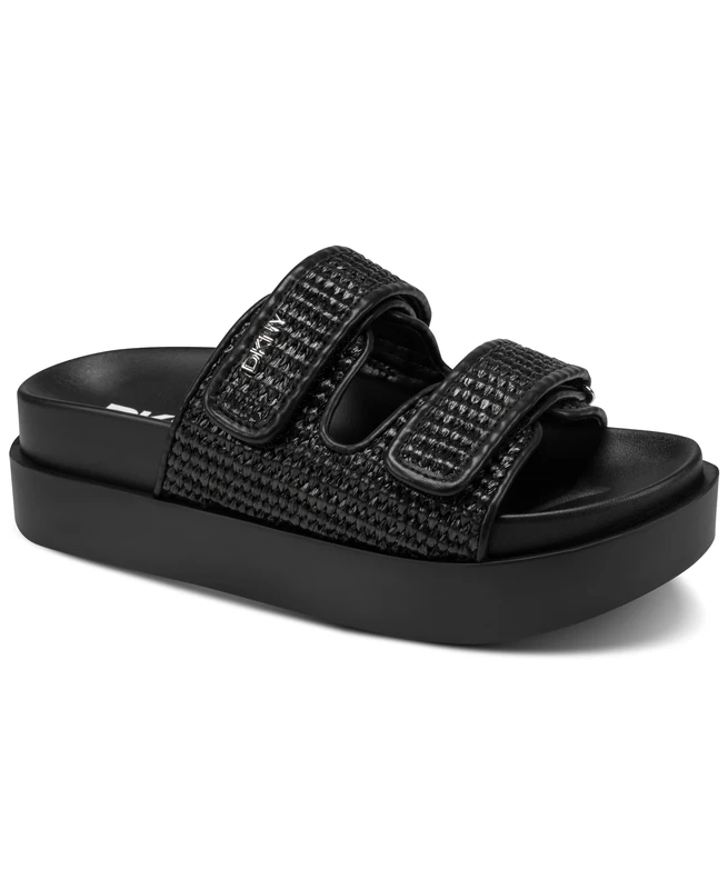 DKNY Women's Piper-Platform Sandal 30mm, Black, 7 UK
