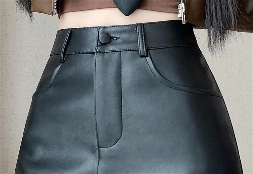 Retro Women Short Skirt High Waist Slim Vintage Mini Pencil Skirts Black XL