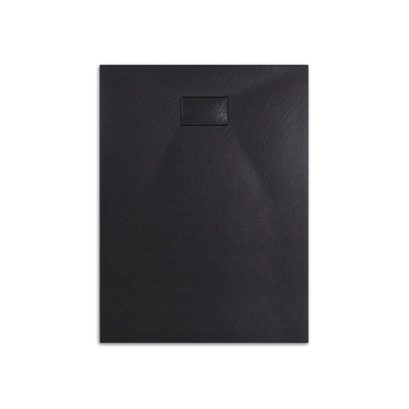EMKE SMC Shower Tray 120 x 90 cm Non-Slip Shower Tray 90 mm Outlet Cut to Size Rectangular Shower Trays Black