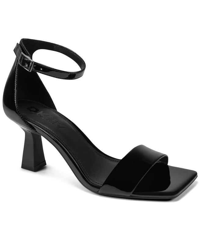 DKNY Womens Krazz - Ankle Strap 75mm Heeled Sandal, Black, 9 UK