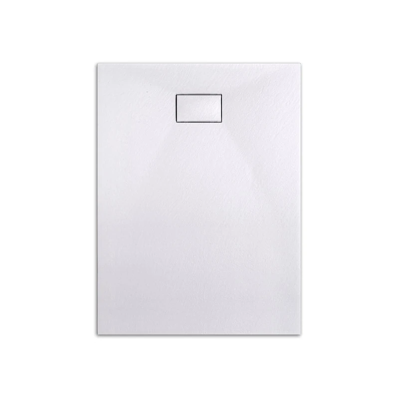 EMKE SMC Shower Tray 120 x 90 cm Non-Slip Shower Tray 90 mm Outlet Cut to Size Rectangular White