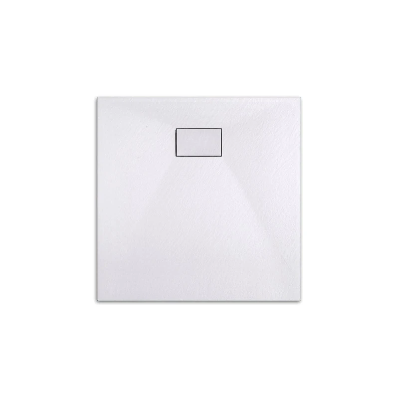 EMKE SMC Shower Tray 90 x 90 cm Non-Slip Shower Tray 90 mm Outlet Cut to Size Square White