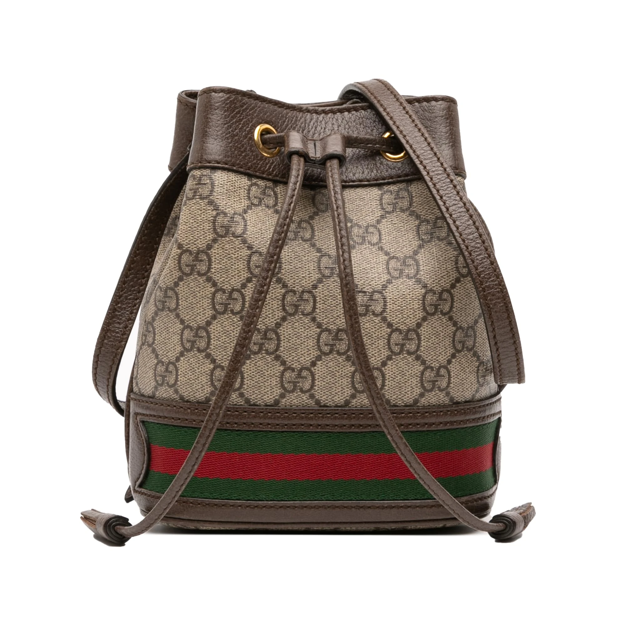 Gucci Pre-Loved Mini GG Supreme Web Ophidia Bucket Bag