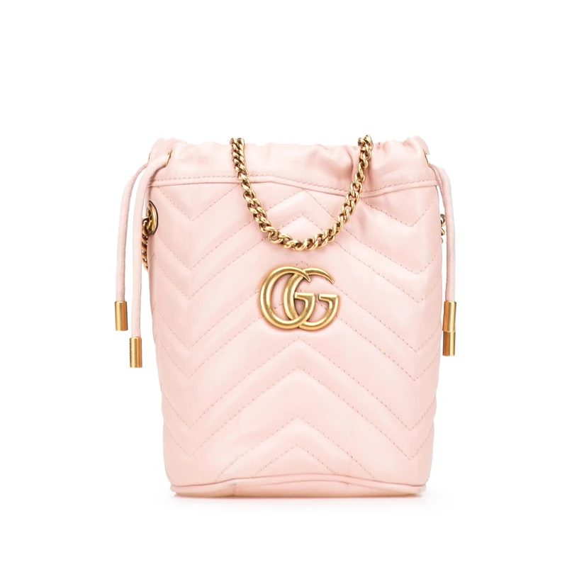Gucci Pre-Loved Small GG Marmont Leather Matelasse Bucket Bag