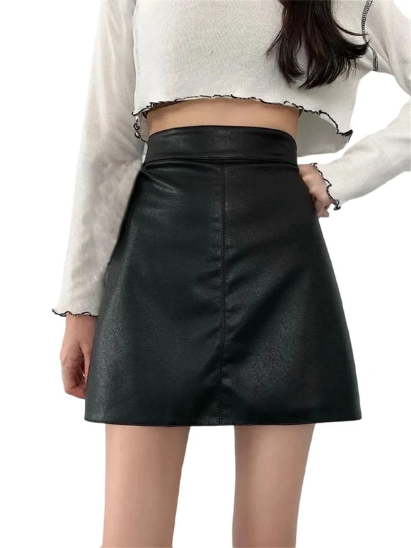 Women's Casual Mini Pencil Skirt for High Waist A-Line Skirts Black XXL