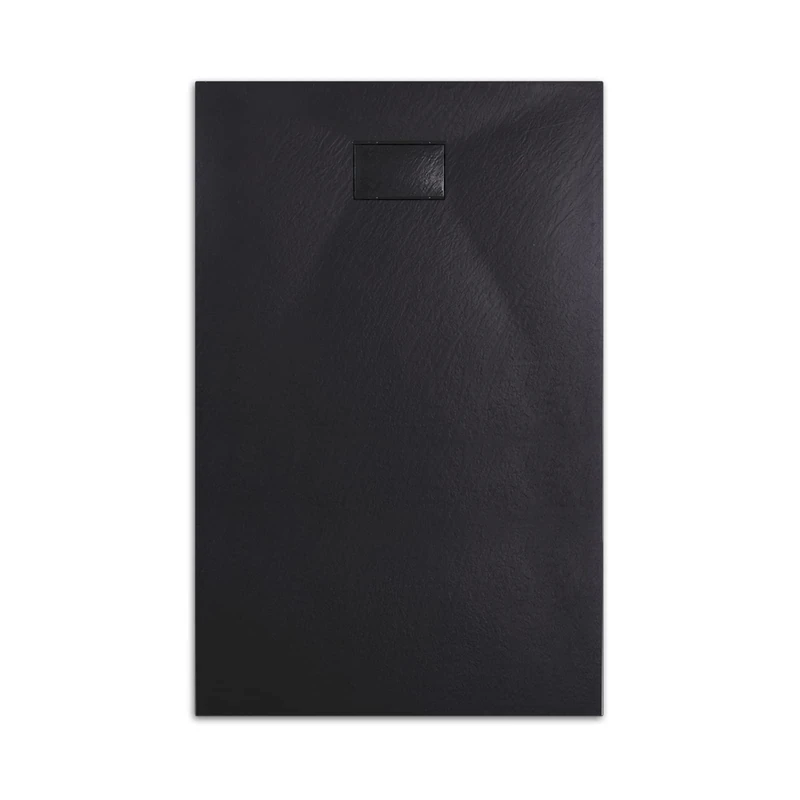 EMKE SMC Shower Tray 140 x 90 cm Non-Slip Shower Tray 90 mm Outlet Cut to Size Rectangular Shower Trays Black