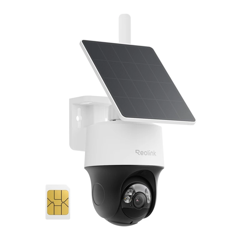 Reolink 2K 4G LTE Wireless Outdoor Security Camera Go PT S Lite, Pan-Tilt with Auto Tracking, Built-in SIM Card, Color Night Vision, AI Detection, Solar Powered for Stable, Farm, Construction Site