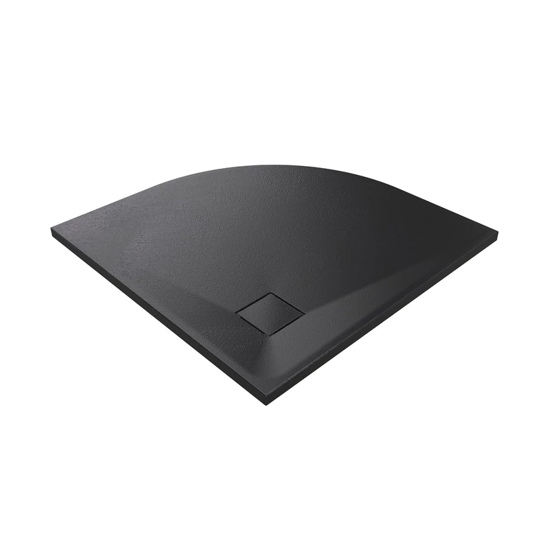EMKE Shower Tray 80 x 80 cm Non-Slip Shower Tray Black SMC Shower Trays 90 mm Drain Fan Shape Shower Trays