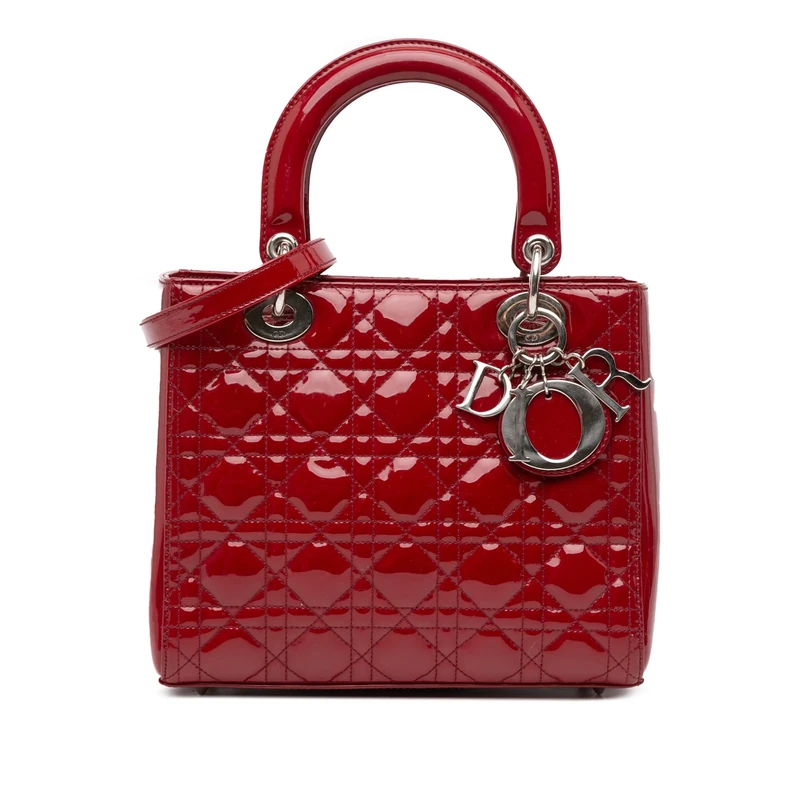 Dior Pre-Loved Medium Patent Cannage Lady