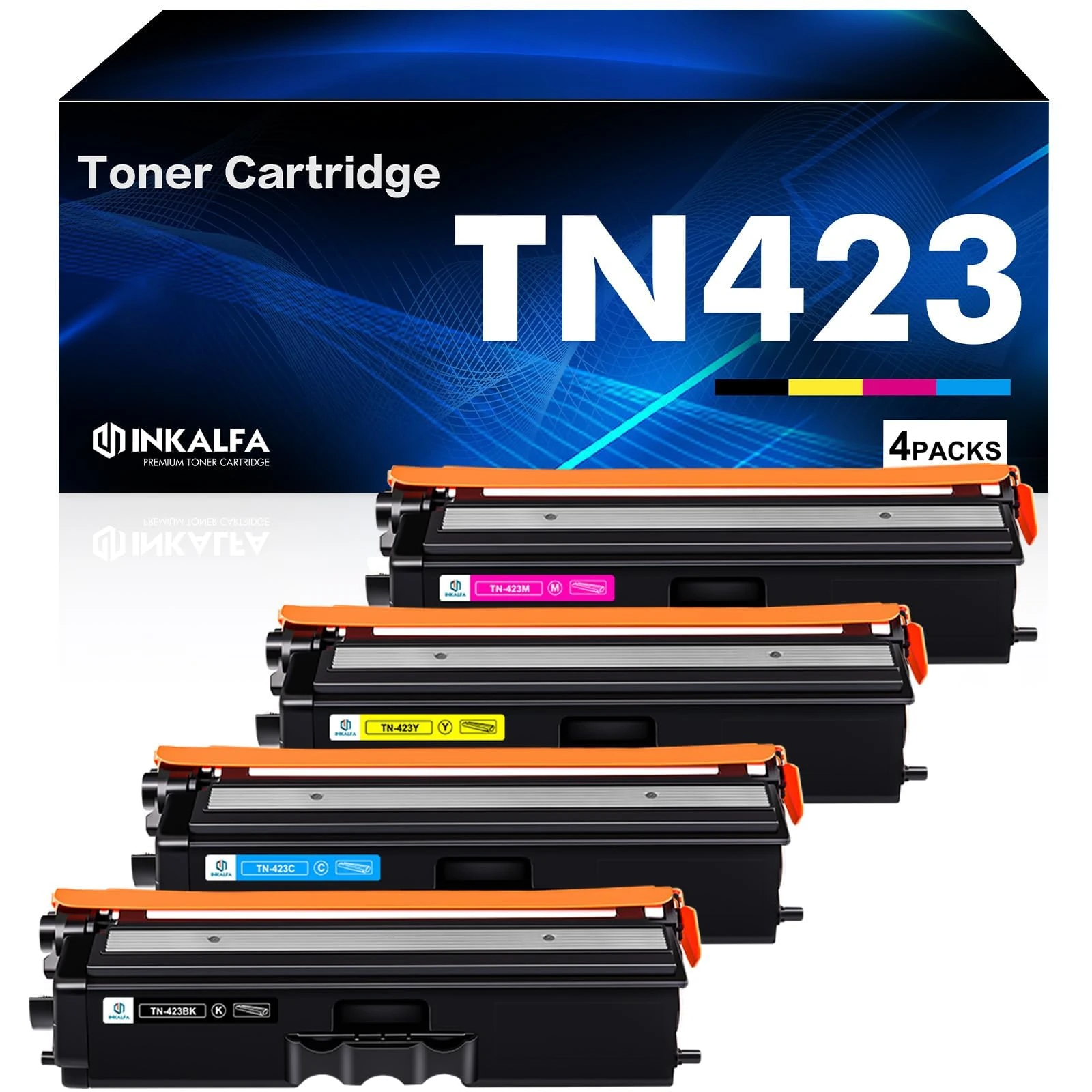 TN423 MFC-L8690CDW Toner Compatible for Brother TN-423 TN-421 TN 423 Brother HL-L8260CDW DCP-L8410CDW HL-L8360CDW MFC-L8900CDW 8690CDW 8260CDW 8900CDW Black Cyan Yellow Magenta 4-Pack