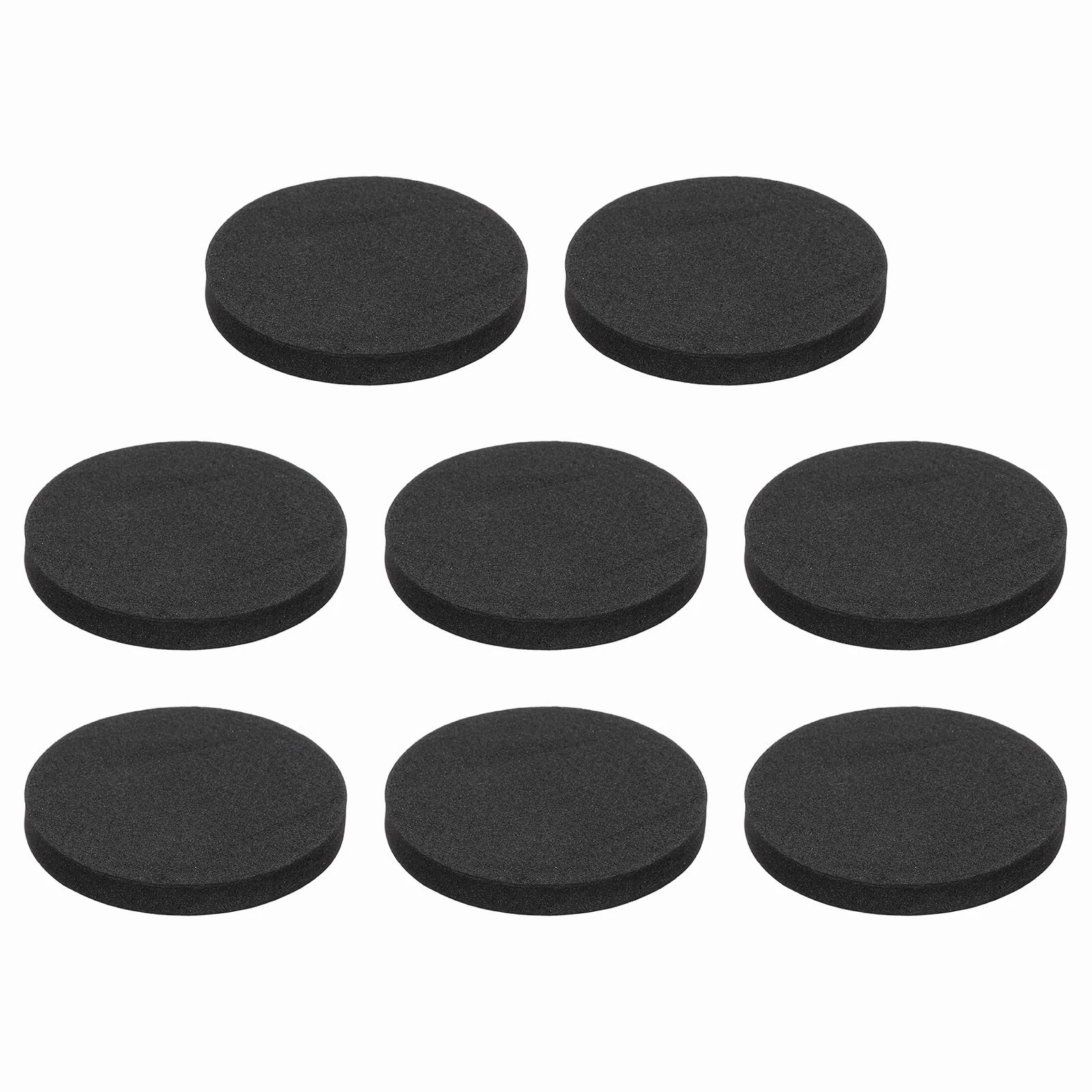 sourcing map 8 Pcs Single Sided Speaker Isolation Feet Pads, 40mmx5mm Non Slip Foam Shock Absorption Base Pad Amplifier Stand Feet Mat for Speaker HiFi Home Theater Sound System, Black