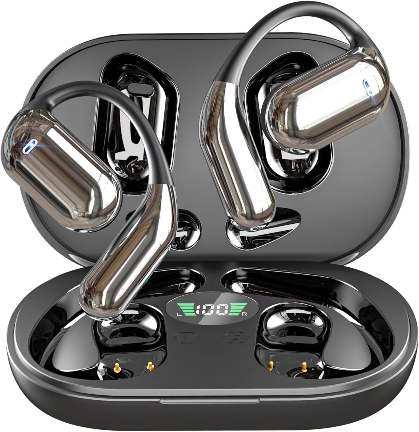 Boytond Ultra Open Ear Earbuds - Bone Conduction Headphones Wireless Bluetooth, Waterproof Deep Bass Earphones for Fitness and Running, Secure Fit for Small Ears, Sweat-Resistant Earbuds Voice