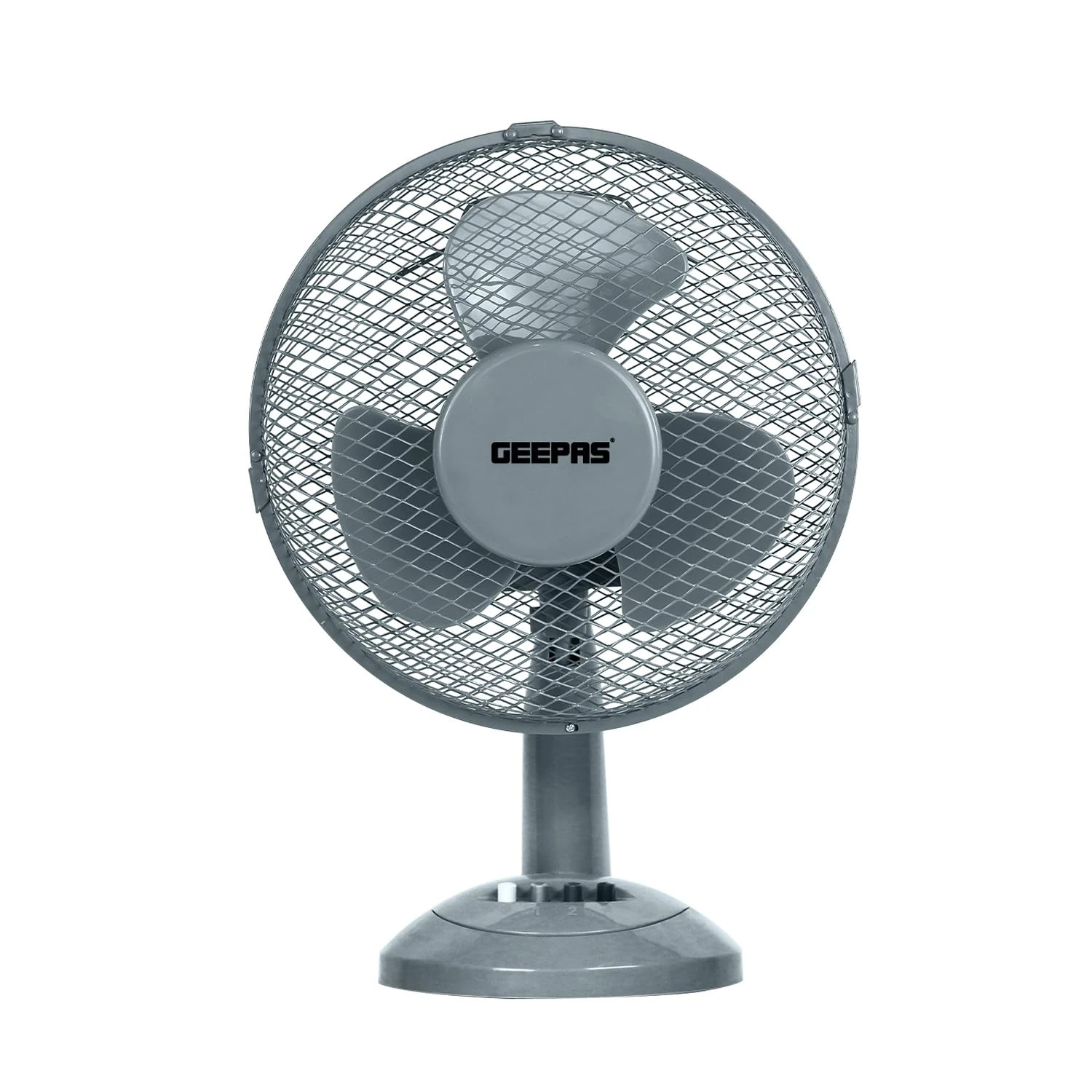 GEEPAS 12" Table Fan | Electric Portable Worktop Desk Fan with 3 Speeds 3 Blades, Adjustable Tilt Wide Angled Oscillation | Powerful Cooling Airflow for Home Office Grey 35W (Renewed)