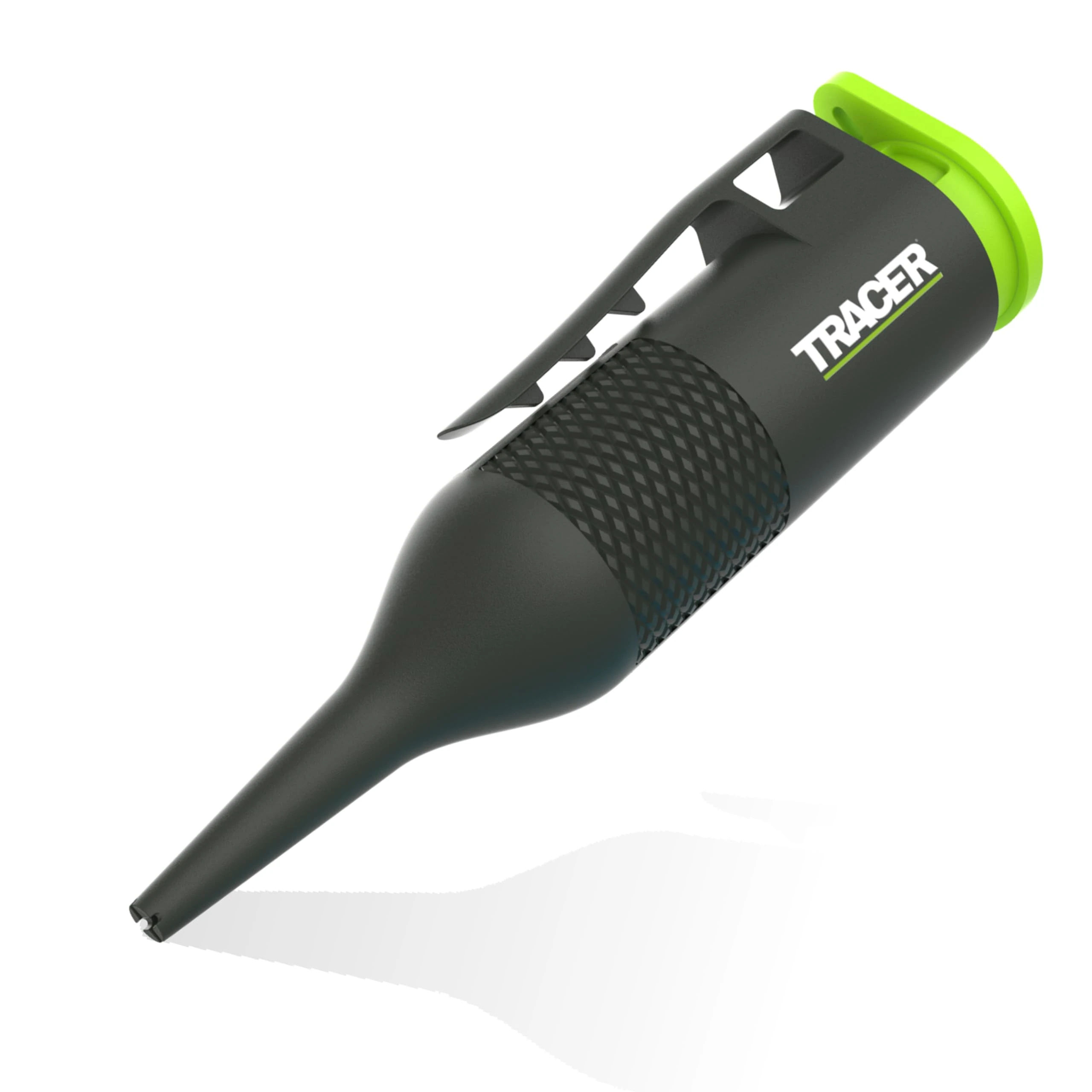 Tracer Trueshot Deep Hole Chalk Marker – 100mm Reach | High-Visibility Green Chalk | Replaceable Cartridge | One-Handed Spray Action | Construction & DIY Use