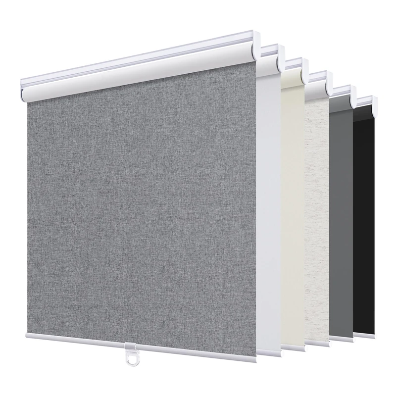 Sunoff Blackout Roller Shades Blinds Cordless for Windows Pull Down Room Darkening Door Blinds with Thermal Insulated Easy to Install for Living Room,Bedroom,Home,Office,Heather Grey 32.5" W x 72" H