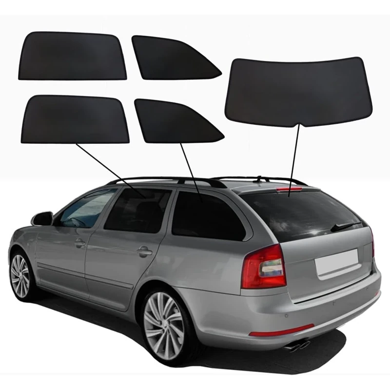 SunClip Privacy & Sun protection compatible with Skoda Octavia II (1Z5) Combi 2004-2013