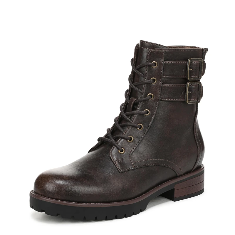 Blowfish Women's Direction Lace-Up Combat Boots, Dark Brown, Medium Fit, UK 6