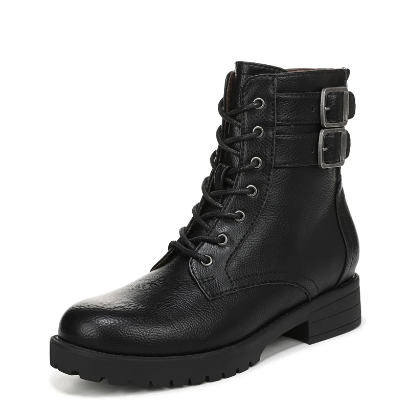 Blowfish Women's Direction Lace-Up Combat Boots, Black, Medium Fit, UK 8