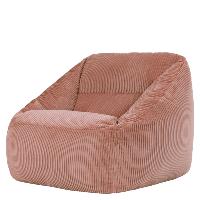 icon Natalia Cord Bean Bag Chair, Dawn Pink, Large Adult Bean Bag with Filling Included, Comfy Chair, Armchair, Living Room, Living Room Furniture, Bedroom Furniture