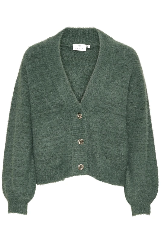 KAFFE Women's Cardigan Buttons V-Neck Long Sleeves Relaxed Fit Drop Shoulders