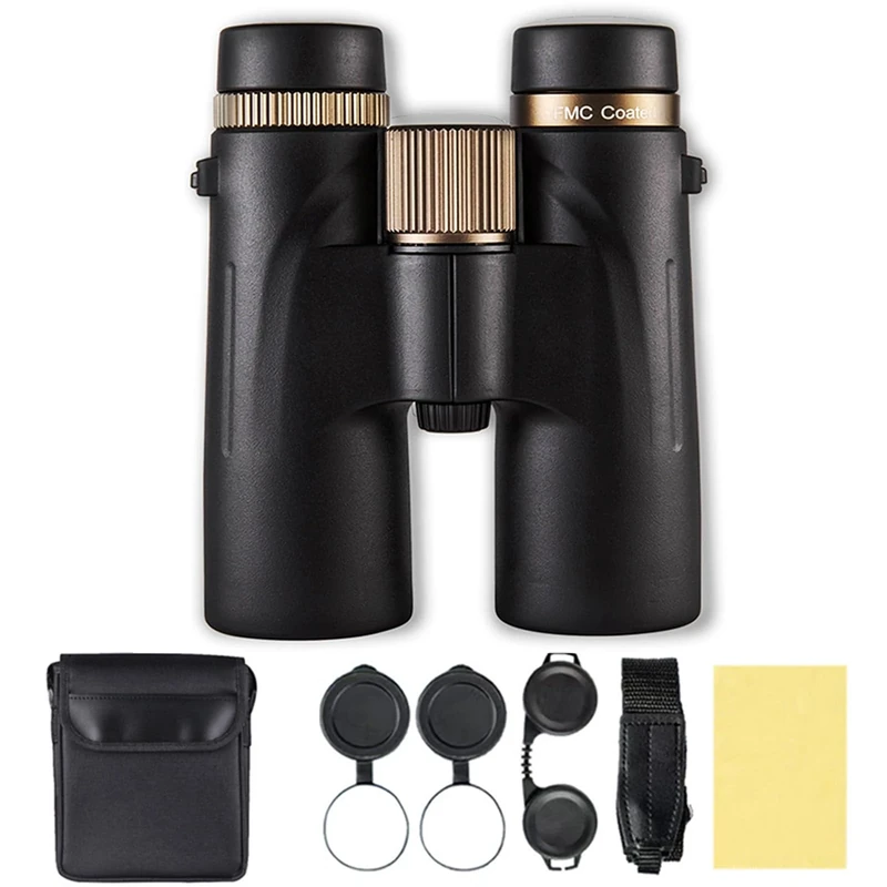 Binoculars 12x42 Adults High Magnification, Waterproof & Portable for Birdwatching, Traveling, Stargazing, Hunting, Wider View, Smart Focus (Black)