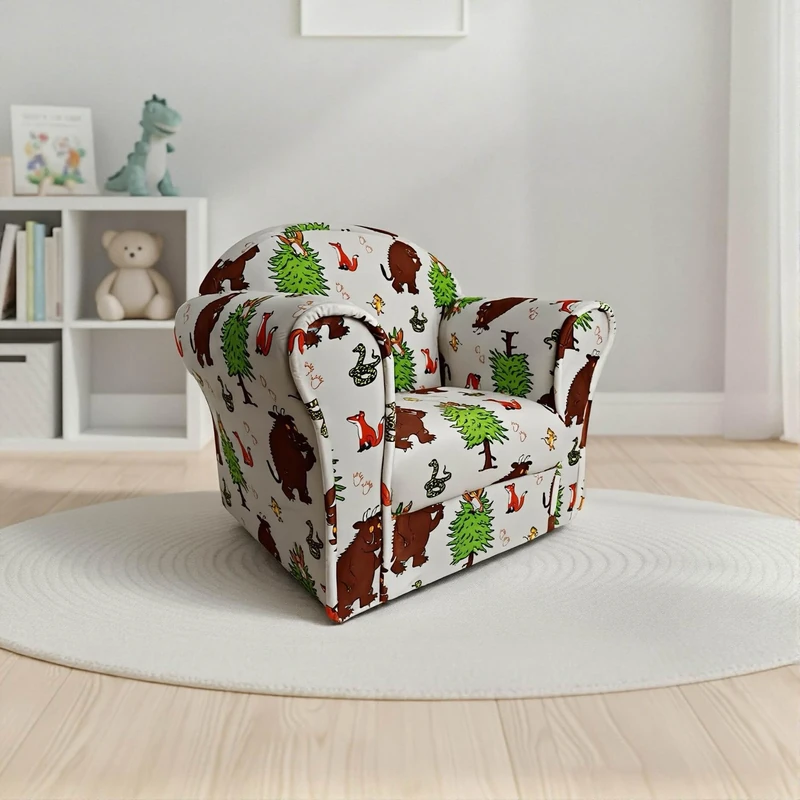 Kidsaw Kids Armchair Toddler Chair - Wood Frame - Thick Padding (Gruffalo Light Grey) - Image 1