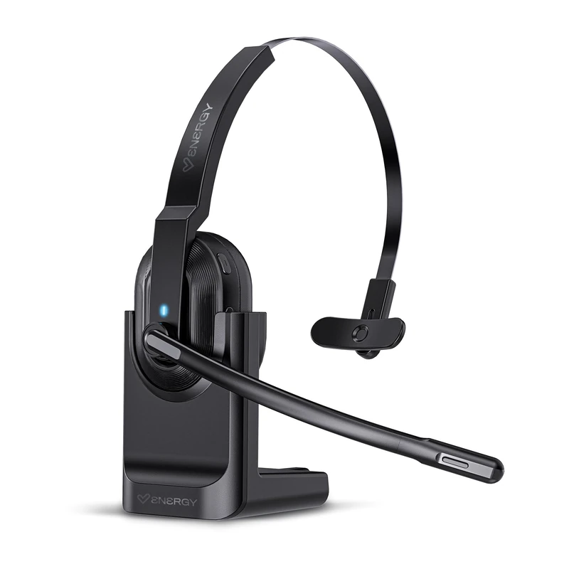 Energy Sistem Voice Pure Monaural Wireless Office Headphones with USB Dongle Connection, Multipoint Connection and Charging Dock