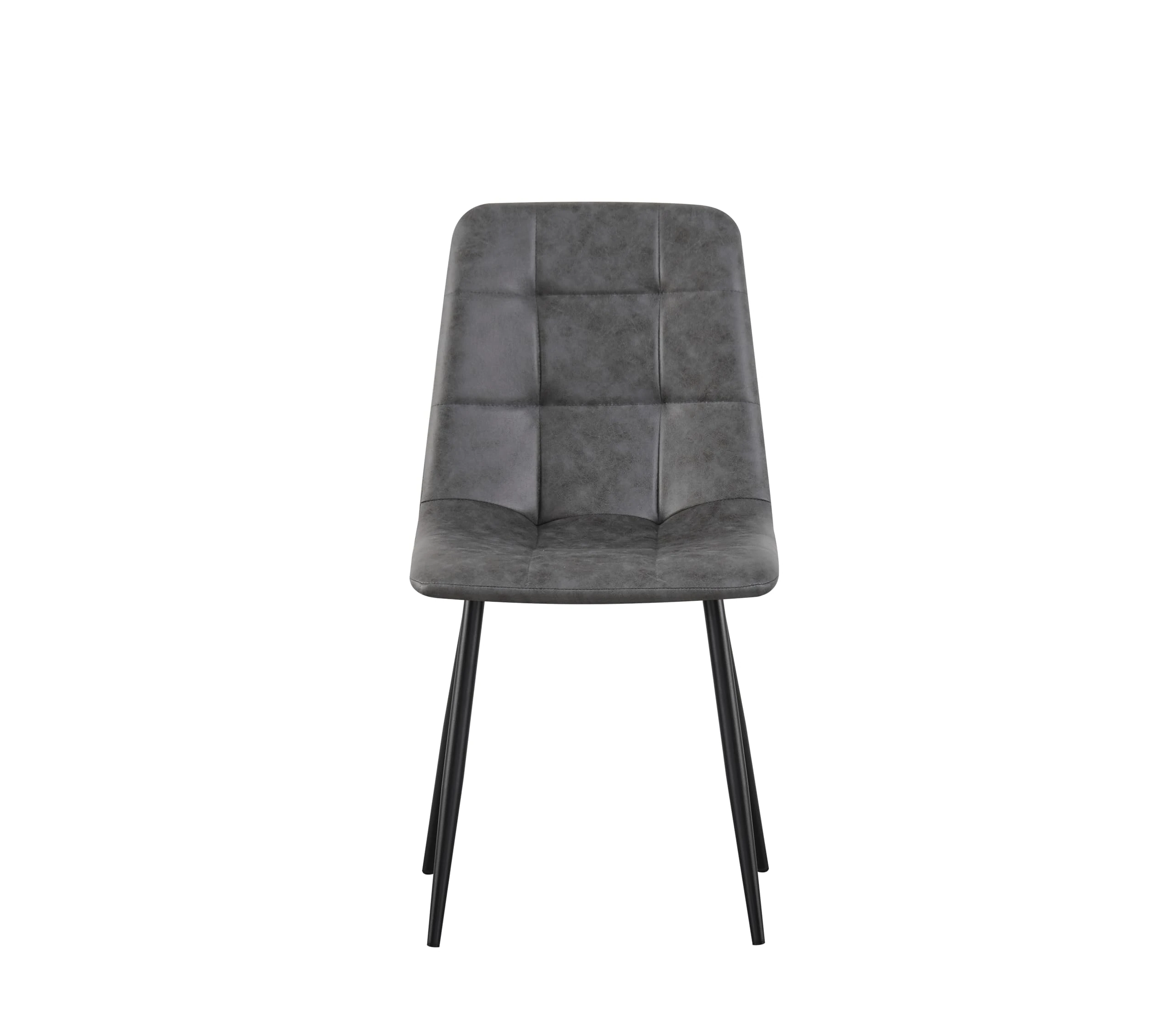 MOF Dining Chair, Faux Suede Dining Chairs with Padded Seat and Backrest, Sturdy Metal Legs - Upholstery Dining Room Chair for Kitchen, Living Rroom or Home Office (GREY CHECK x 1)