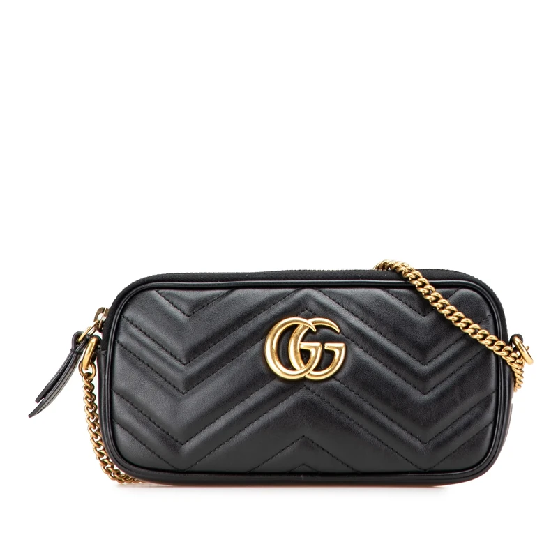 Gucci Pre-Loved Mini GG Marmont Matelasse Leather Camera Crossbody