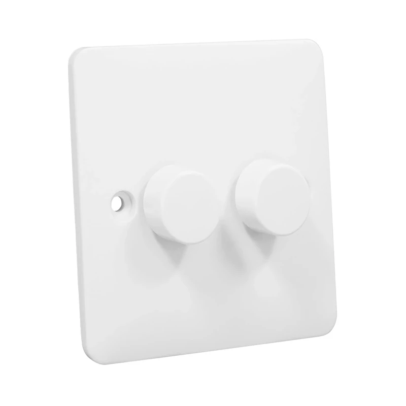 Zigbee Dimmer Smart Switch compatible with Home Assistant, Philips Hue, Hubitat, Amazon Echo | No Neutral Wire | 2-way compatible | LED & Incandescent [RD1 white 2-gang]