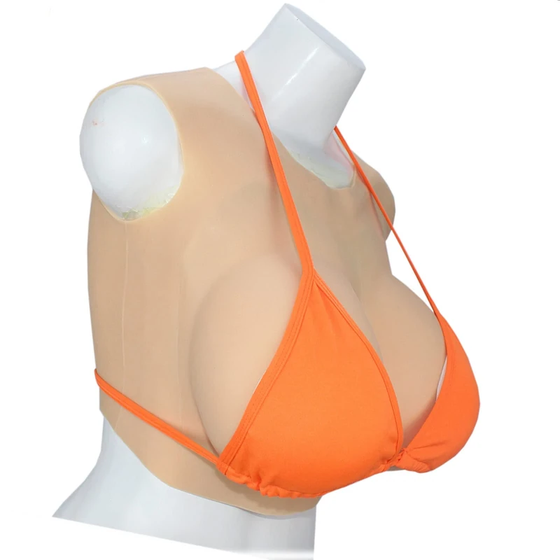 Silicone Breastplates Realistic Fake Breast Forms for Transgender Crossdressers Dragqueen with Cotton Gel Filled