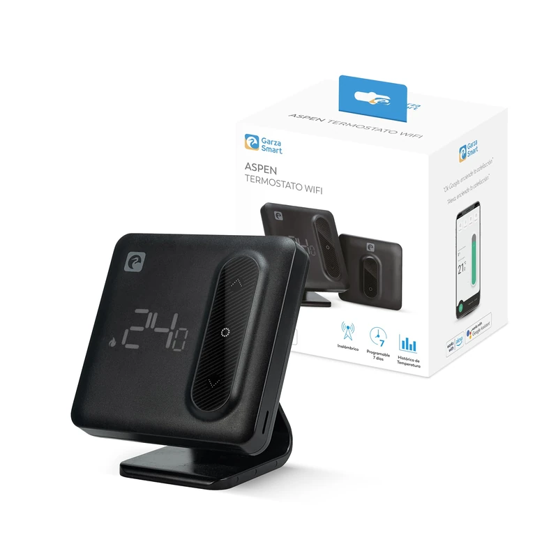 Garza Smart Wi-Fi Thermostat, Black/White