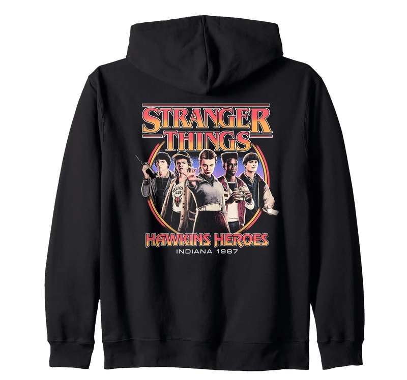 Stranger Things Hawkins Heroes Group 1987 Zip Hoodie