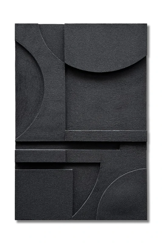 Limiyer Art Hand-painted black abstract three-dimensional texture art oil painting, 36x24 inches. Modern minimalist style art. Suitable for wall decoration in home office