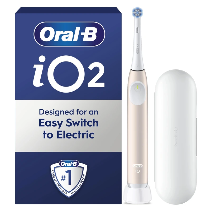 Oral-B iO2 Calm Pink Electric Toothbrush, 1 Toothbrush Head, 1 Travel Case