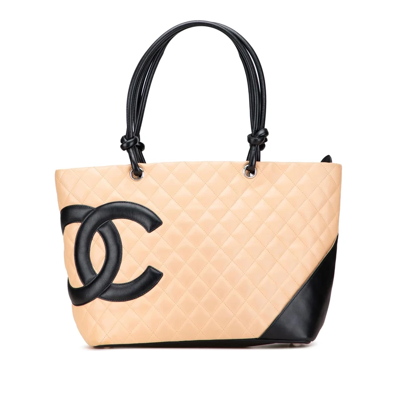 Chanel Pre-Loved Large Quilted Lambskin Cambon Ligne Tote Bag
