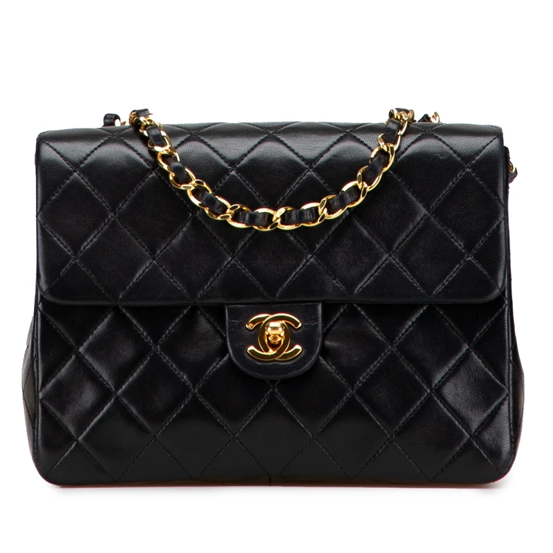 Chanel Pre-Loved Small Square Quilted Lambskin Flap Crossbody Bag