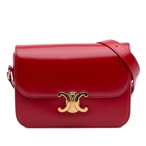 Celine Pre-Loved Classique Shiny Calfskin Triomphe Crossbody