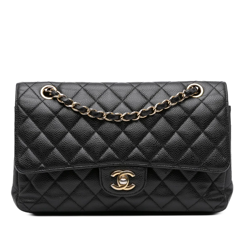 Chanel Pre-Loved Medium Classic Caviar Double Flap Shoulder Bag