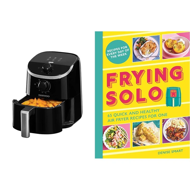 Daewoo 2L Compact Manual Air Fryer with Frying Solo Cookbook