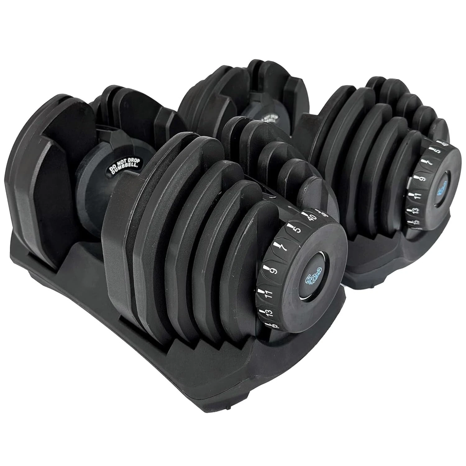 BRAINGAIN 40kg Adjustable Dumbbell Pair, 17 Weight Settings, Smart-Click Technology for Fast Weight Changes, Anti-Slip Grip, Adjustable Plates, Space-Saving Fitness Dumbbells for Home Training