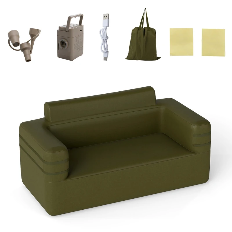 SPOTRAVEL Inflatable Camping Sofa, Blow Up Double Couch (176 x 84 x 81 cm)