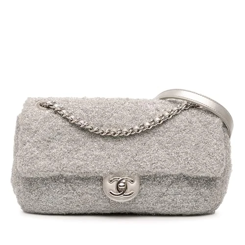 Chanel Pre-Loved Medium Quilted Lurex Ground Control Pluto Glitter Flap Crossbody Bag
