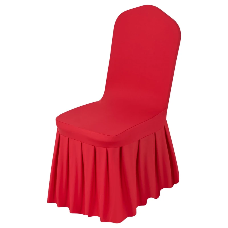 VEVOR 30 Pcs Red Chair Covers, Polyester Spandex Chair Cover, Stretch Slipcovers for Wedding Party Dining Banquet Flat-Front Chair Covers, Fits Chair Measures up to 20.08 x 17.72 x 37.4 inch