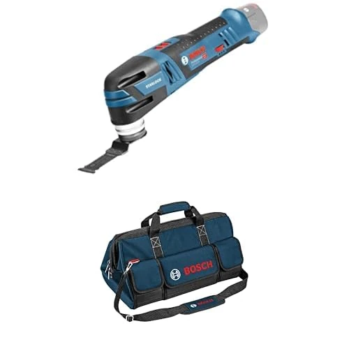 Bosch Professional 12V System Cordless Multi Tool GOP 12V-28 (Starlock Tool Holder, incl. 1xStarlock BIM Plunge Cut Saw Blade, Without Battery - Charger) + Bosch Professional toolbag, Size L