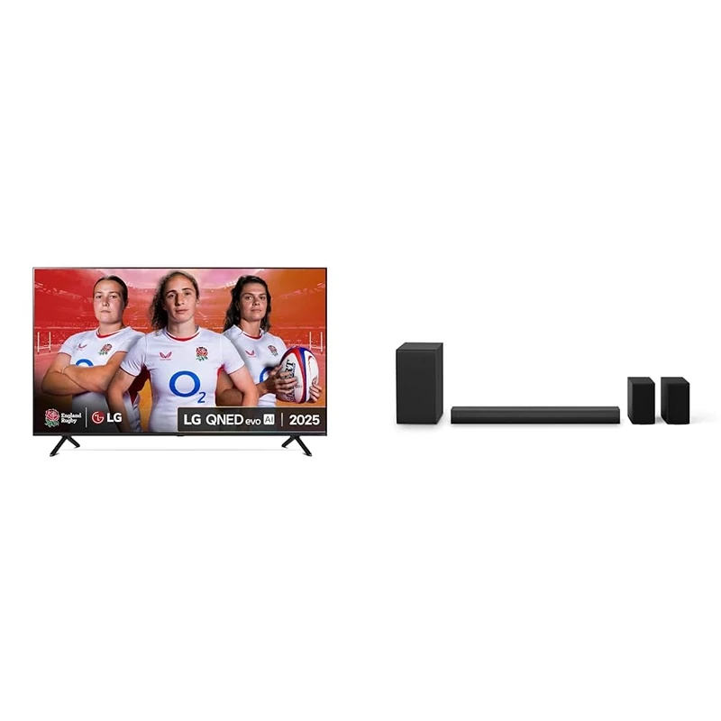 LG 75QNED92A6A (2025) 75-Inch MiniLEDevo AI 4K UHD Smart TV bundle with US40TR Bluetooth Soundbar 4.1 Channel (Wireless Subwoofer)