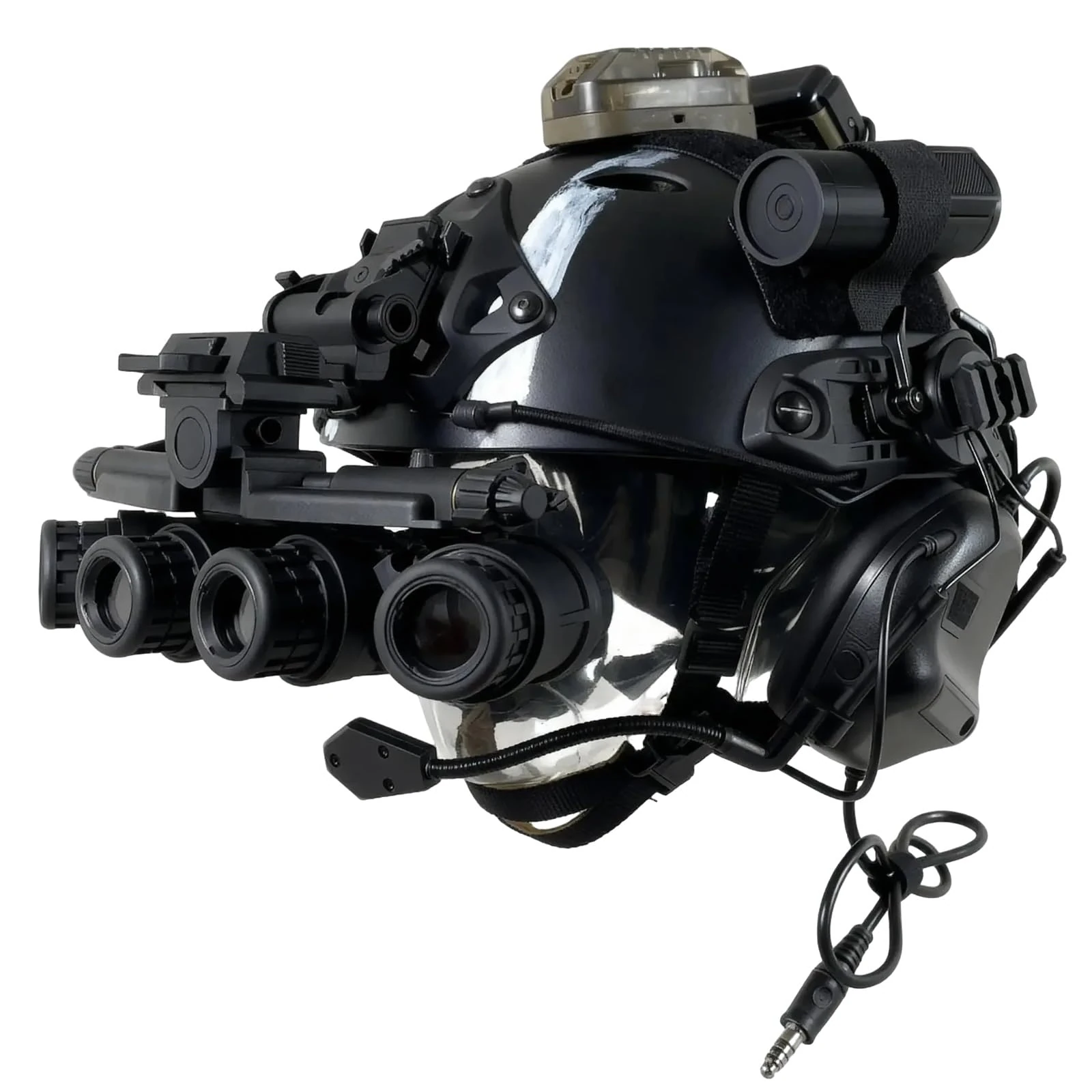 FAST PJ high cut Bump Helmet Marker Lights Set, NVG Helmet Camera, Noise-Cancelling Tactical Headphones for Airsoft Paintball Cosplay