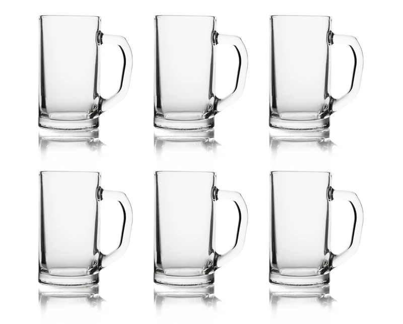 Excelsa Hamburg Set of 6 Beer Glasses, Blown Glass, Transparent, 49 cl