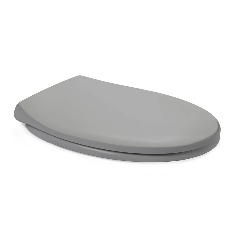 TATAY Toilet Seat Universal Duroplast | Fits Oval Toilets | Quick Release for Easy Cleaning | Highly Durable & Antibacterial | Fast and Easy Installation | O-Shape – Comfort Model – Light Grey